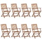 vidaXL Klappbare Gartenstühle 8 Stk. mit Kissen Massivholz Akazie vidaXL Klappbare Gartenstühle 8 Stk. mit Kissen Massivholz Akazie