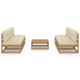 vidaXL 7-tlg. Garten-Lounge-Set mit Kissen Kiefer Massivholz