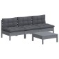 vidaXL 4-tlg. Garten-Lounge-Set mit Anthrazit Kissen Kiefernholz vidaXL 4-tlg. Garten-Lounge-Set mit Anthrazit Kissen Kiefernholz