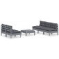 vidaXL 6-tlg. Garten-Lounge-Set mit Anthrazit Kissen Kiefernholz vidaXL 6-tlg. Garten-Lounge-Set mit Anthrazit Kissen Kiefernholz