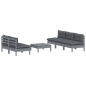 vidaXL 6-tlg. Garten-Lounge-Set mit Anthrazit Kissen Kiefernholz vidaXL 6-tlg. Garten-Lounge-Set mit Anthrazit Kissen Kiefernholz