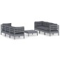 vidaXL 7-tlg. Garten-Lounge-Set mit Anthrazit Kissen Kiefernholz