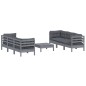 vidaXL 7-tlg. Garten-Lounge-Set mit Anthrazit Kissen Kiefernholz