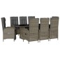 vidaXL 9-tlg. Garten-Essgruppe mit Kissen Grau Poly Rattan vidaXL 9-tlg. Garten-Essgruppe mit Kissen Grau Poly Rattan