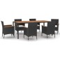 vidaXL 7-tlg. Garten-Essgruppe mit Kissen Schwarz Poly Rattan vidaXL 7-tlg. Garten-Essgruppe mit Kissen Schwarz Poly Rattan