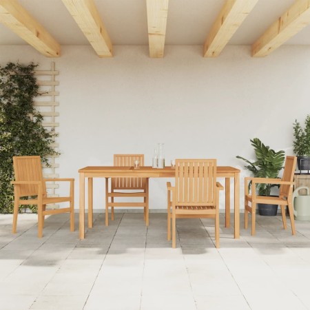 vidaXL 5-tlg. Garten-Essgruppe Massivholz Teak