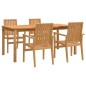 vidaXL 5-tlg. Garten-Essgruppe Massivholz Teak vidaXL 5-tlg. Garten-Essgruppe Massivholz Teak