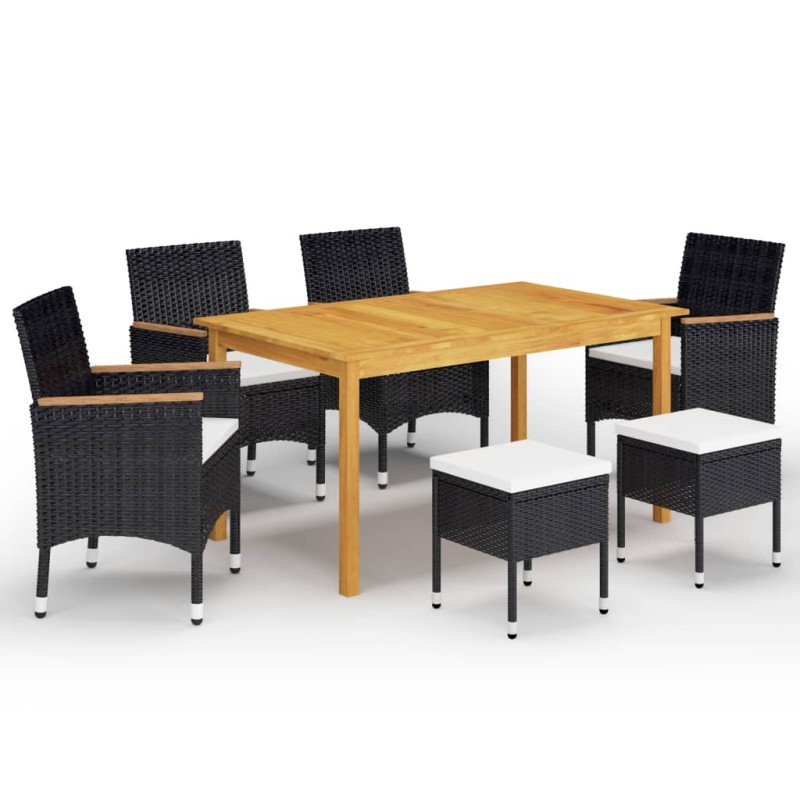vidaXL 7-tlg. Garten-Essgruppe Schwarz vidaXL 7-tlg. Garten-Essgruppe Schwarz