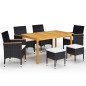 vidaXL 7-tlg. Garten-Essgruppe Schwarz vidaXL 7-tlg. Garten-Essgruppe Schwarz