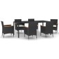 vidaXL 7-tlg. Garten-Essgruppe mit Kissen Schwarz Poly Rattan vidaXL 7-tlg. Garten-Essgruppe mit Kissen Schwarz Poly Rattan