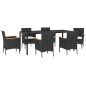 vidaXL 7-tlg. Garten-Essgruppe mit Kissen Schwarz Poly Rattan vidaXL 7-tlg. Garten-Essgruppe mit Kissen Schwarz Poly Rattan