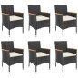 vidaXL 7-tlg. Garten-Essgruppe mit Kissen Schwarz Poly Rattan vidaXL 7-tlg. Garten-Essgruppe mit Kissen Schwarz Poly Rattan