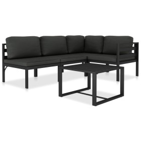 vidaXL 5-tlg. Garten-Lounge-Set mit Kissen Aluminium Anthrazit  