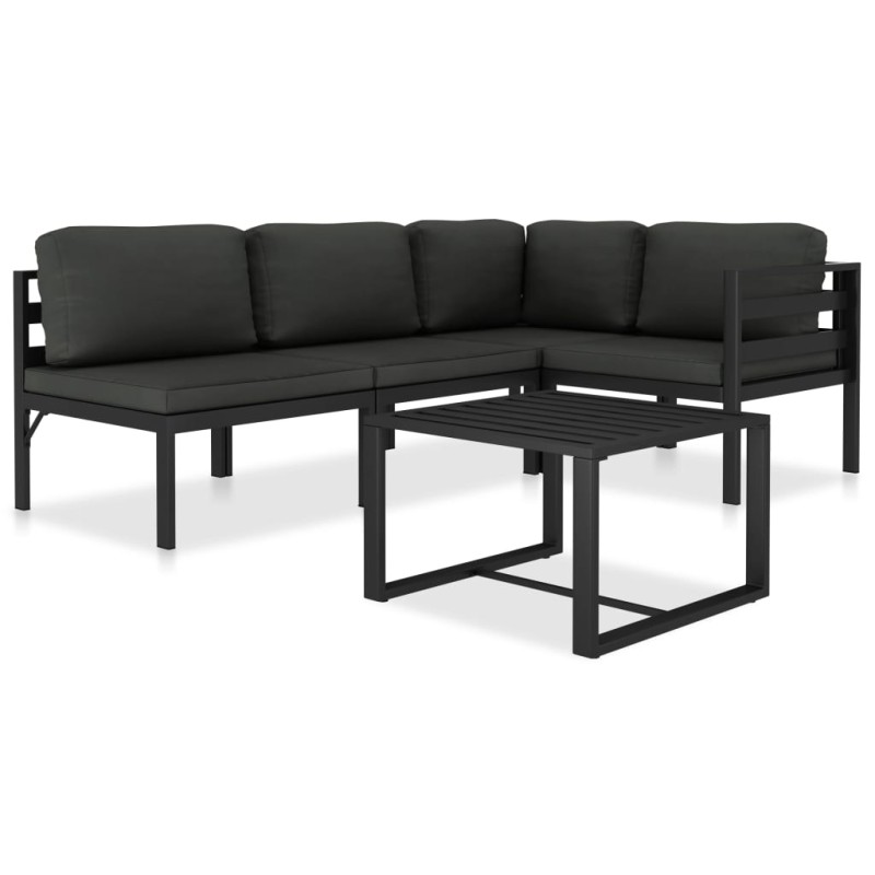 vidaXL 5-tlg. Garten-Lounge-Set mit Kissen Aluminium Anthrazit vidaXL 5-tlg. Garten-Lounge-Set mit Kissen Aluminium Anthrazit