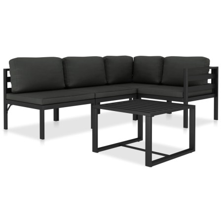 vidaXL 5-tlg. Garten-Lounge-Set mit Kissen Aluminium Anthrazit  