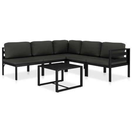 vidaXL 6-tlg. Garten-Lounge-Set mit Kissen Aluminium Anthrazit 