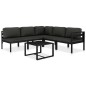 vidaXL 6-tlg. Garten-Lounge-Set mit Kissen Aluminium Anthrazit vidaXL 6-tlg. Garten-Lounge-Set mit Kissen Aluminium Anthrazit