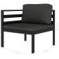 vidaXL 6-tlg. Garten-Lounge-Set mit Kissen Aluminium Anthrazit vidaXL 6-tlg. Garten-Lounge-Set mit Kissen Aluminium Anthrazit