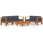 vidaXL 5-tlg. Garten-Lounge-Set mit Dunkelgrauen Auflagen Akazienholz vidaXL 5-tlg. Garten-Lounge-Set mit Dunkelgrauen Auflagen Akazienholz