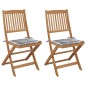 vidaXL Klappbare Gartenstühle 2 Stk. mit Kissen Massivholz Akazie vidaXL Klappbare Gartenstühle 2 Stk. mit Kissen Massivholz Akazie