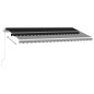 vidaXL Markise Manuell Einziehbar mit LED 400x350 cm Anthrazit vidaXL Markise Manuell Einziehbar mit LED 400x350 cm Anthrazit