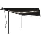 vidaXL Markise Manuell Einziehbar mit LED 4x3 m Anthrazit vidaXL Markise Manuell Einziehbar mit LED 4x3 m Anthrazit