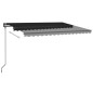 vidaXL Markise Manuell Einziehbar mit LED 4x3 m Anthrazit vidaXL Markise Manuell Einziehbar mit LED 4x3 m Anthrazit