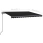 vidaXL Markise Manuell Einziehbar mit LED 4x3 m Anthrazit vidaXL Markise Manuell Einziehbar mit LED 4x3 m Anthrazit