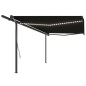 vidaXL Markise Manuell Einziehbar mit LED 5x3 m Anthrazit vidaXL Markise Manuell Einziehbar mit LED 5x3 m Anthrazit