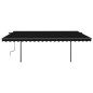 vidaXL Markise Manuell Einziehbar mit LED 5x3 m Anthrazit vidaXL Markise Manuell Einziehbar mit LED 5x3 m Anthrazit