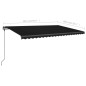 vidaXL Markise Manuell Einziehbar mit LED 5x3 m Anthrazit vidaXL Markise Manuell Einziehbar mit LED 5x3 m Anthrazit