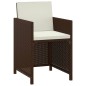 vidaXL 3-tlg. Garten-Essgruppe mit Kissen Poly Rattan Braun vidaXL 3-tlg. Garten-Essgruppe mit Kissen Poly Rattan Braun