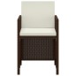 vidaXL 3-tlg. Garten-Essgruppe mit Kissen Poly Rattan Braun vidaXL 3-tlg. Garten-Essgruppe mit Kissen Poly Rattan Braun