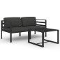 vidaXL 3-tlg. Garten-Lounge-Set mit Kissen Aluminium Anthrazit vidaXL 3-tlg. Garten-Lounge-Set mit Kissen Aluminium Anthrazit