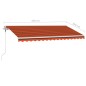 Automatische Markise mit LED & Windsensor 450x350 Orange/Braun Automatische Markise mit LED & Windsensor 450x350 Orange/Braun
