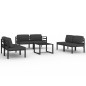 vidaXL 7-tlg. Garten-Lounge-Set mit Kissen Aluminium Anthrazit vidaXL 7-tlg. Garten-Lounge-Set mit Kissen Aluminium Anthrazit