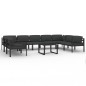 vidaXL 10-tlg. Garten-Lounge-Set mit Kissen Aluminium Anthrazit vidaXL 10-tlg. Garten-Lounge-Set mit Kissen Aluminium Anthrazit