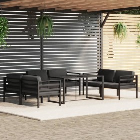 vidaXL 7-tlg. Garten-Lounge-Set mit Kissen Aluminium Anthrazit