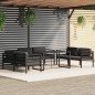vidaXL 7-tlg. Garten-Lounge-Set mit Kissen Aluminium Anthrazit vidaXL 7-tlg. Garten-Lounge-Set mit Kissen Aluminium Anthrazit