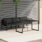 vidaXL 4-tlg. Garten-Lounge-Set mit Kissen Aluminium Anthrazit vidaXL 4-tlg. Garten-Lounge-Set mit Kissen Aluminium Anthrazit