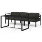 vidaXL 4-tlg. Garten-Lounge-Set mit Kissen Aluminium Anthrazit vidaXL 4-tlg. Garten-Lounge-Set mit Kissen Aluminium Anthrazit