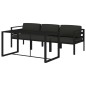 vidaXL 4-tlg. Garten-Lounge-Set mit Kissen Aluminium Anthrazit vidaXL 4-tlg. Garten-Lounge-Set mit Kissen Aluminium Anthrazit
