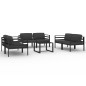 vidaXL 7-tlg. Garten-Lounge-Set mit Kissen Aluminium Anthrazit vidaXL 7-tlg. Garten-Lounge-Set mit Kissen Aluminium Anthrazit