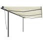 vidaXL Markise Manuell Einziehbar mit LED 6x3 m Creme vidaXL Markise Manuell Einziehbar mit LED 6x3 m Creme
