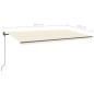 vidaXL Markise Manuell Einziehbar mit LED 6x3 m Creme vidaXL Markise Manuell Einziehbar mit LED 6x3 m Creme
