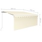 vidaXL Markise Manuell Einziehbar mit Rollo & LED 3x2,5 m Creme vidaXL Markise Manuell Einziehbar mit Rollo & LED 3x2,5 m Creme