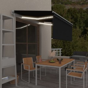 vidaXL Markise Automatisch mit Rollo LED Windsensor 3x2,5 m Anthrazit  