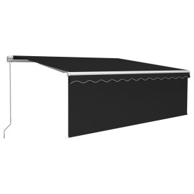 vidaXL Markise Manuell Einziehbar mit Rollo & LED 4x3 m Anthrazit