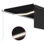 vidaXL Markise Manuell Einziehbar mit Rollo & LED 4x3 m Anthrazit vidaXL Markise Manuell Einziehbar mit Rollo & LED 4x3 m Anthrazit
