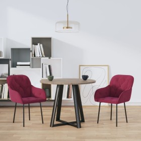 vidaXL Esszimmerstühle 2 Stk. Weinrot Samt